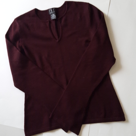 INC Vintage Deep Burgundy Key Hole Neck Sweater - Picture 9 of 11